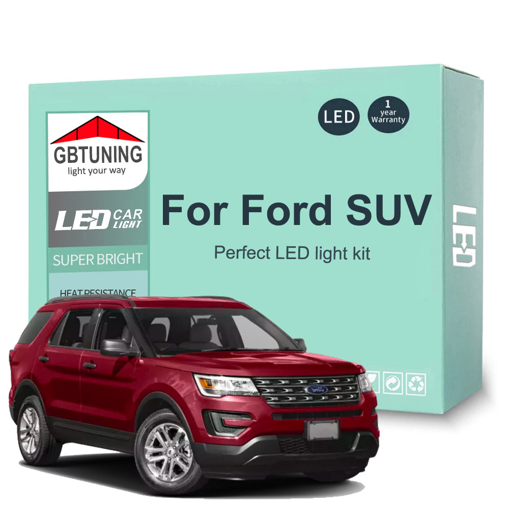 AutoGlowLED Canbus LED Interior Light Kit for Ford Escape Kuga Edge Ecosport Expedition Explorer Territory