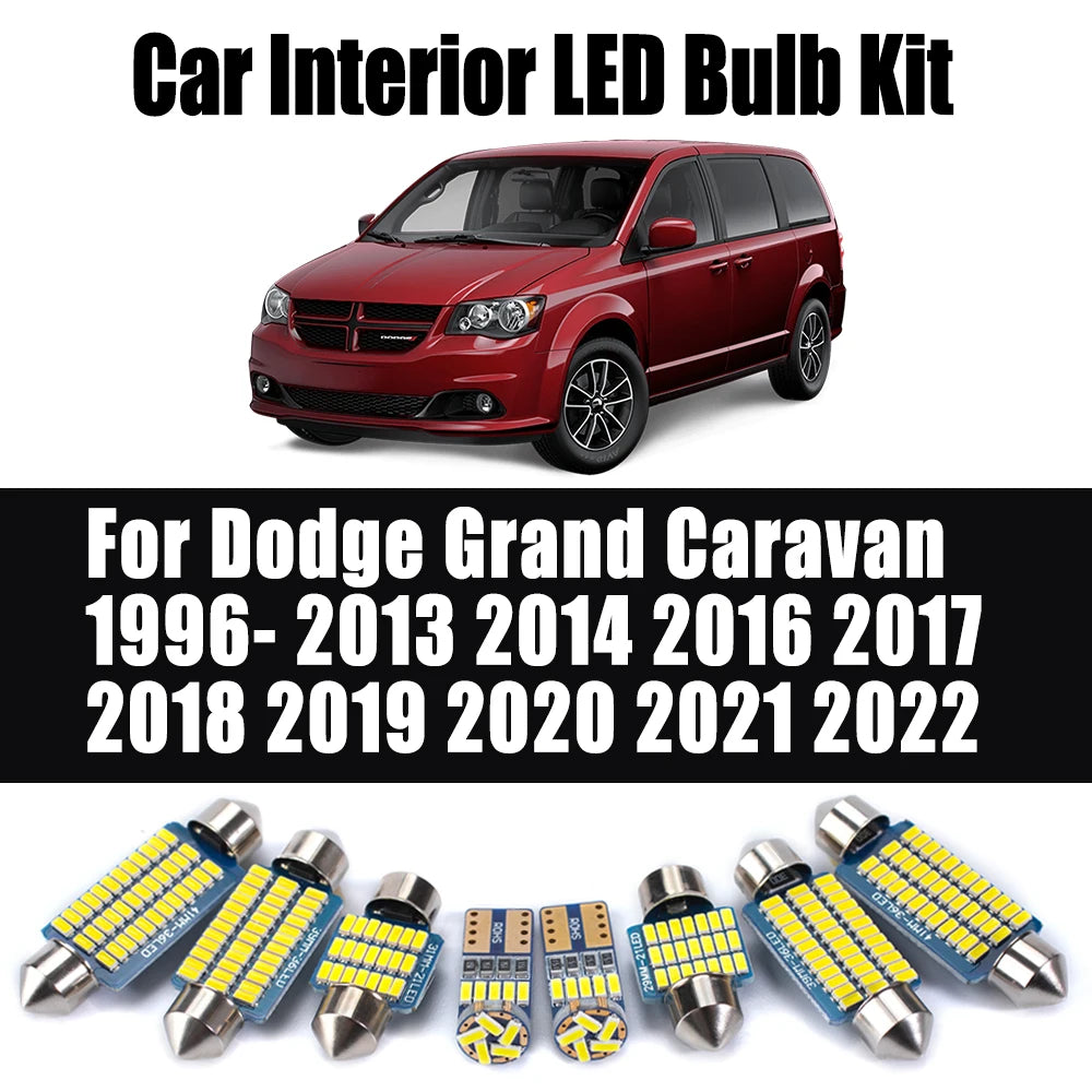 AutoGlowLED LED Interior Light Kit for Dodge Grand Caravan 1996-2022