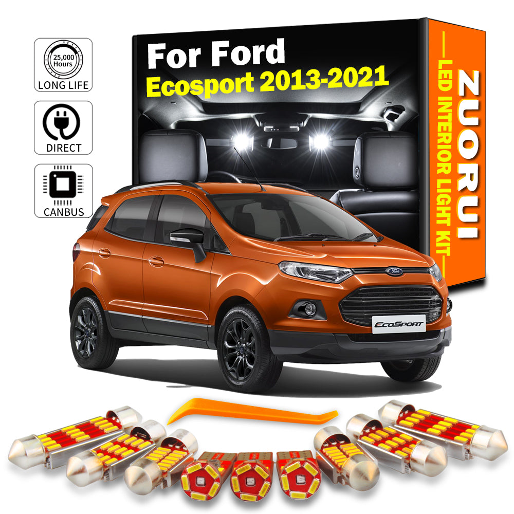 AutoGlowLED Canbus LED Interior Light Kit for Ford Ecosport 2013-2021 13Pcs