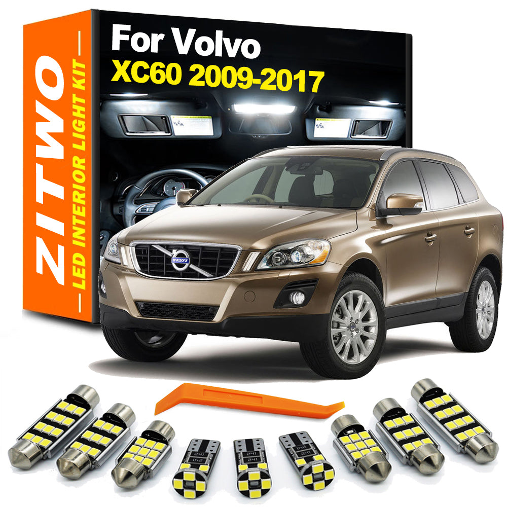 AutoGlowLED LED Interior Light Kit for Volvo XC60 2009-2017, 16 Pcs Dome Map Footwell