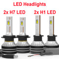 AutoGlowLED Car LED Headlight Bulbs H7 H1 Canbus 6000K White
