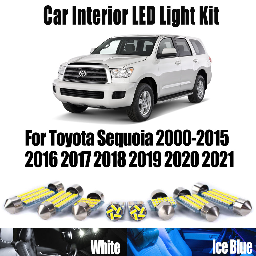 AutoGlowLED LED Interior Light Kit for Toyota Sequoia 2000-2021 Canbus Dome