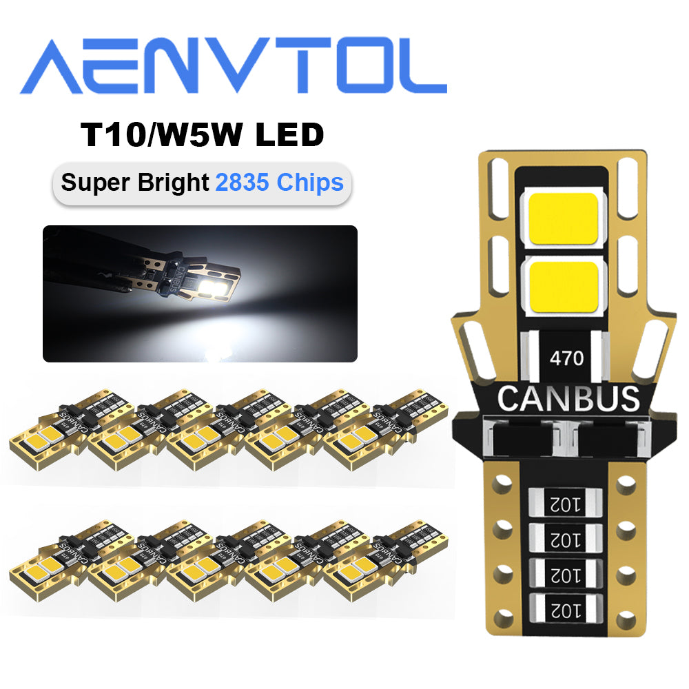 AutoGlowLED T10 W5W LED Interior Light Kit 10pcs Canbus Error Free White