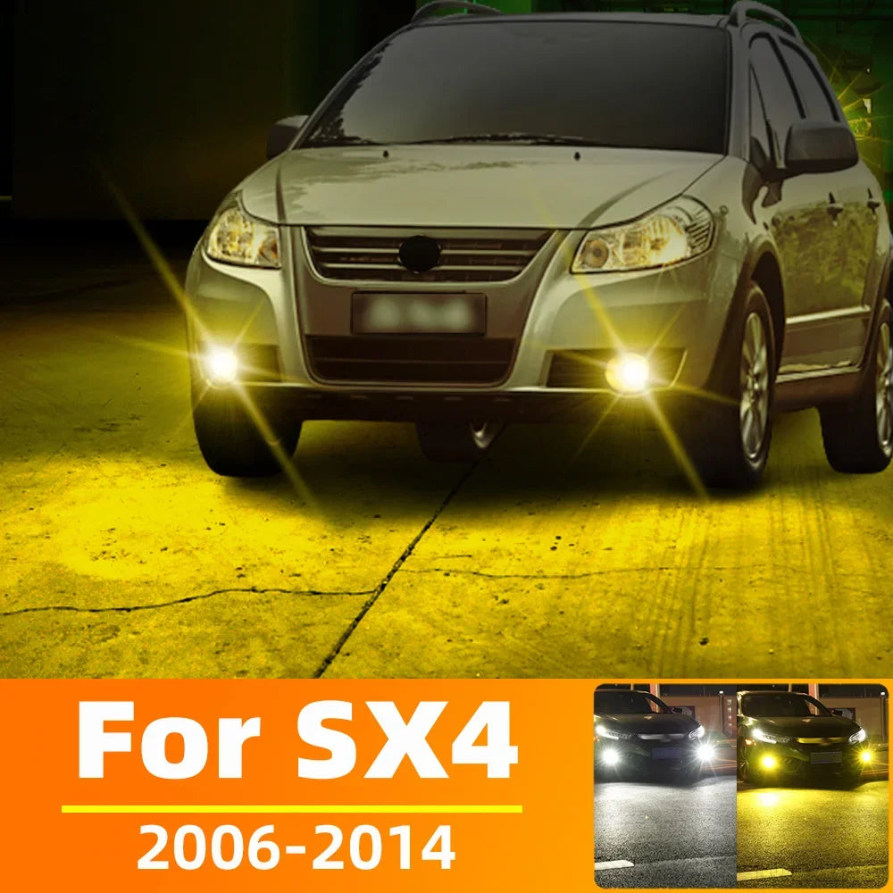 AutoGlowLED LED Fog Light Bulbs for Suzuki SX4 2006-2014, 2Pcs Double Colors