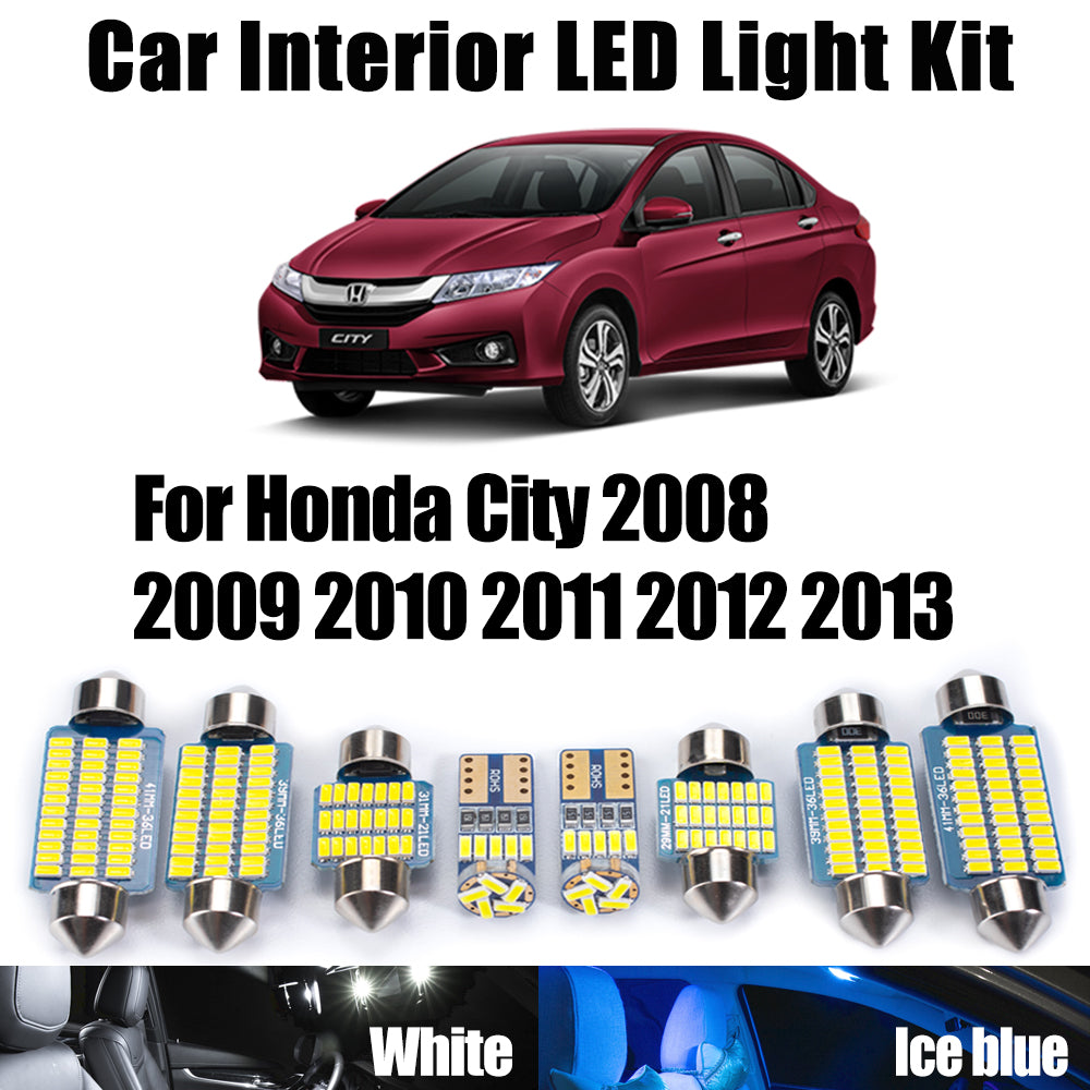 AutoGlowLED 9Pc LED Interior Light Kit for Honda City 2008-2013 Canbus