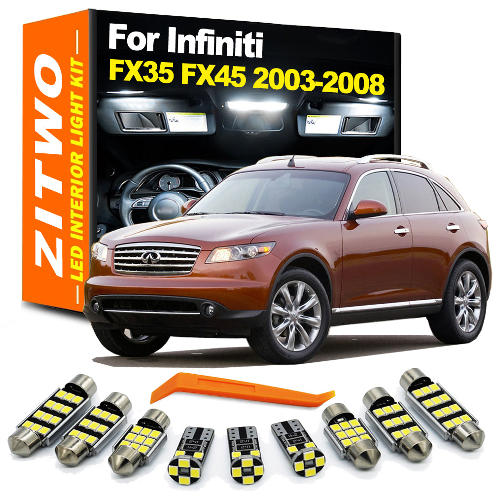 AutoGlowLED 17Pcs LED Interior Light Kit for Infiniti FX35 FX37 FX45 FX50 FX30d 2003-2008