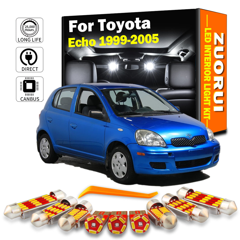 AutoGlowLED LED Interior Light Kit for Toyota Echo 1999-2005 Canbus No Error 9Pcs