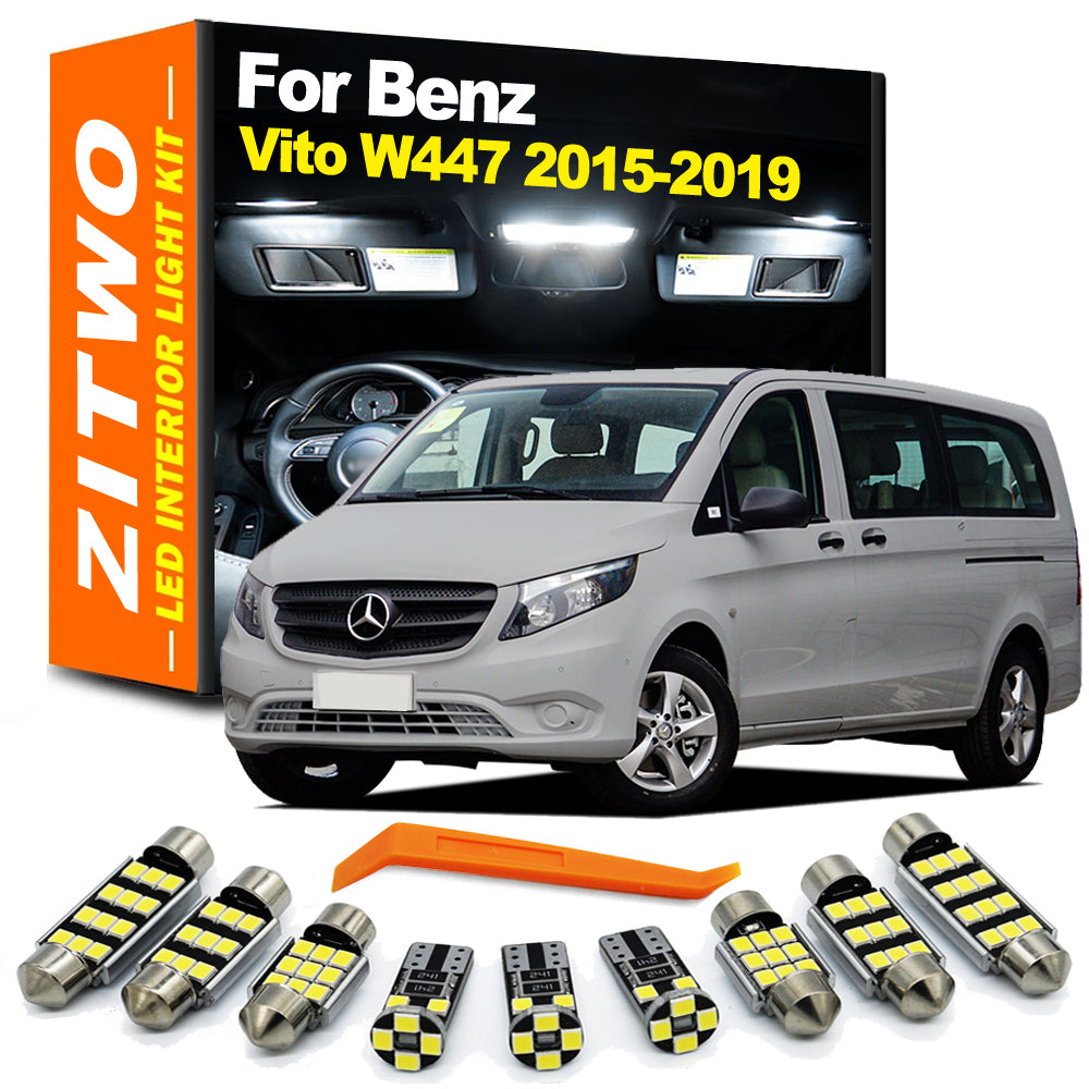 AutoGlowLED LED Interior Light Kit for Mercedes Vito W447 2015-2019, 14pcs Canbus