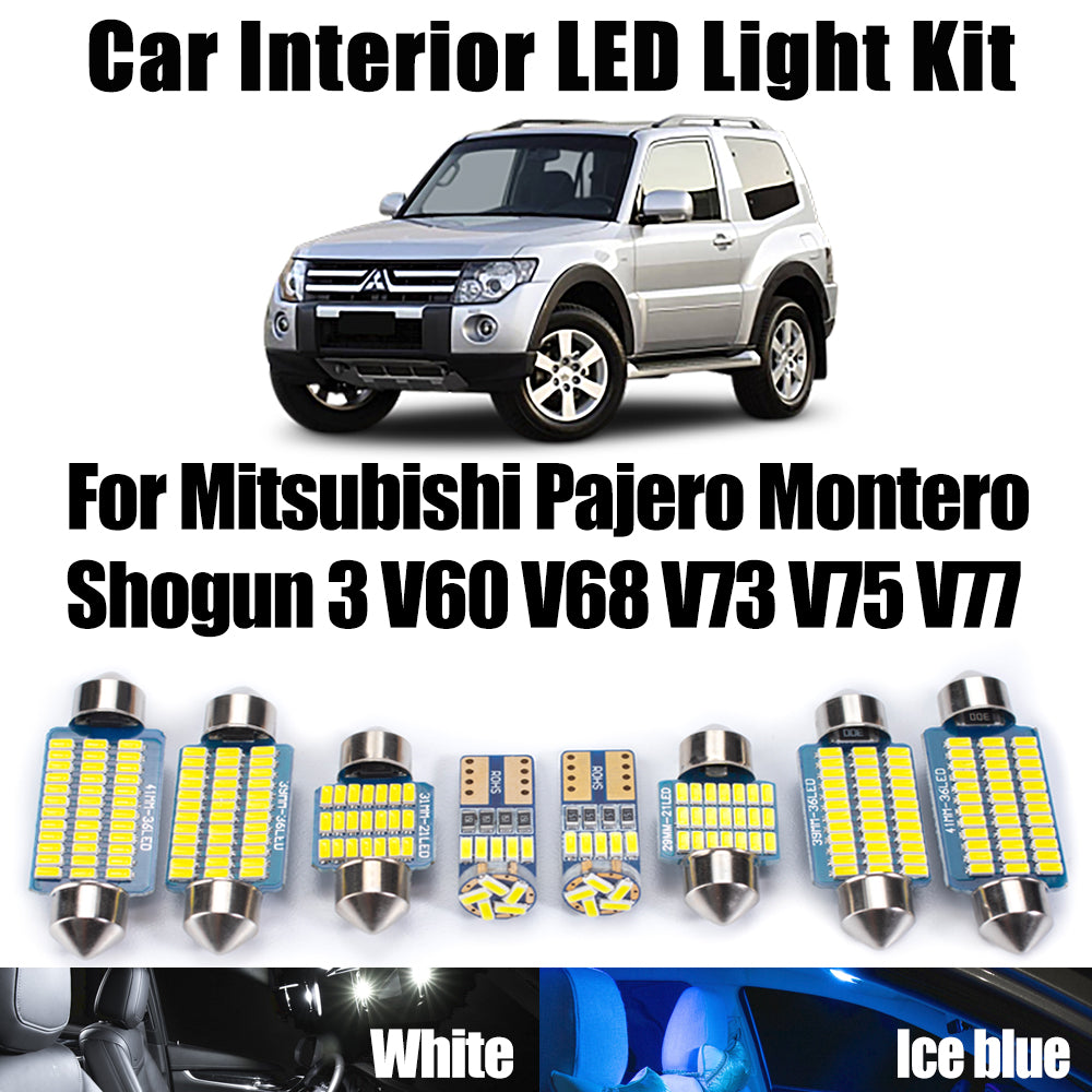 AutoGlowLED 17Pcs LED Interior Light Kit for Mitsubishi Pajero Montero Shogun 3 V60 V68 V73 V75 V77 2000-2006 Canbus
