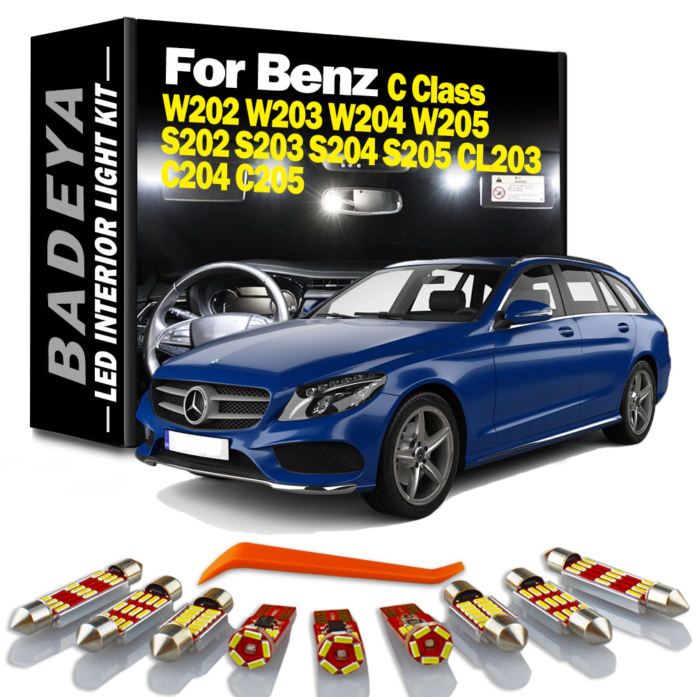 AutoGlowLED Canbus LED Interior Dome Light Kit for Mercedes Benz C Class W202 W203 W204 W205 S202 S203 S204 S205 CL203 C204 C205