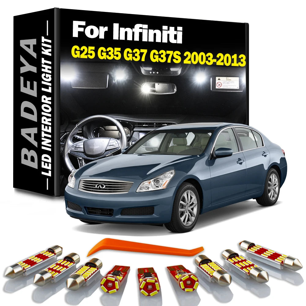 AutoGlowLED LED Interior Light Kit for Infiniti G25 G35 G37 Sedan Coupe
