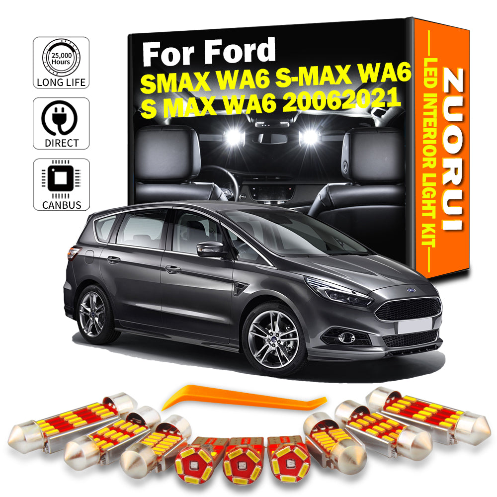 AutoGlowLED Canbus LED Interior Light Kit for Ford S-MAX WA6 2006-2021 No Error