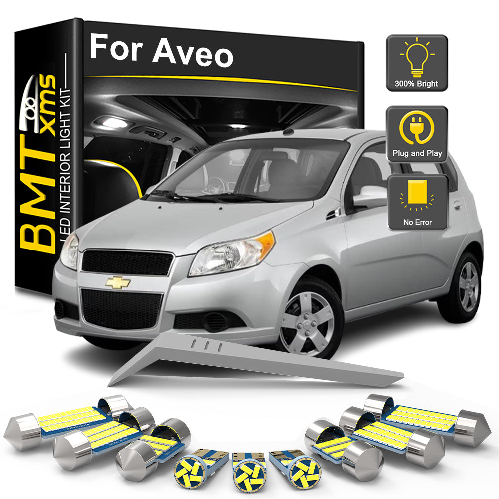 AutoGlowLED 11Pc LED Interior Light Kit for Chevy Aveo 2004-2011