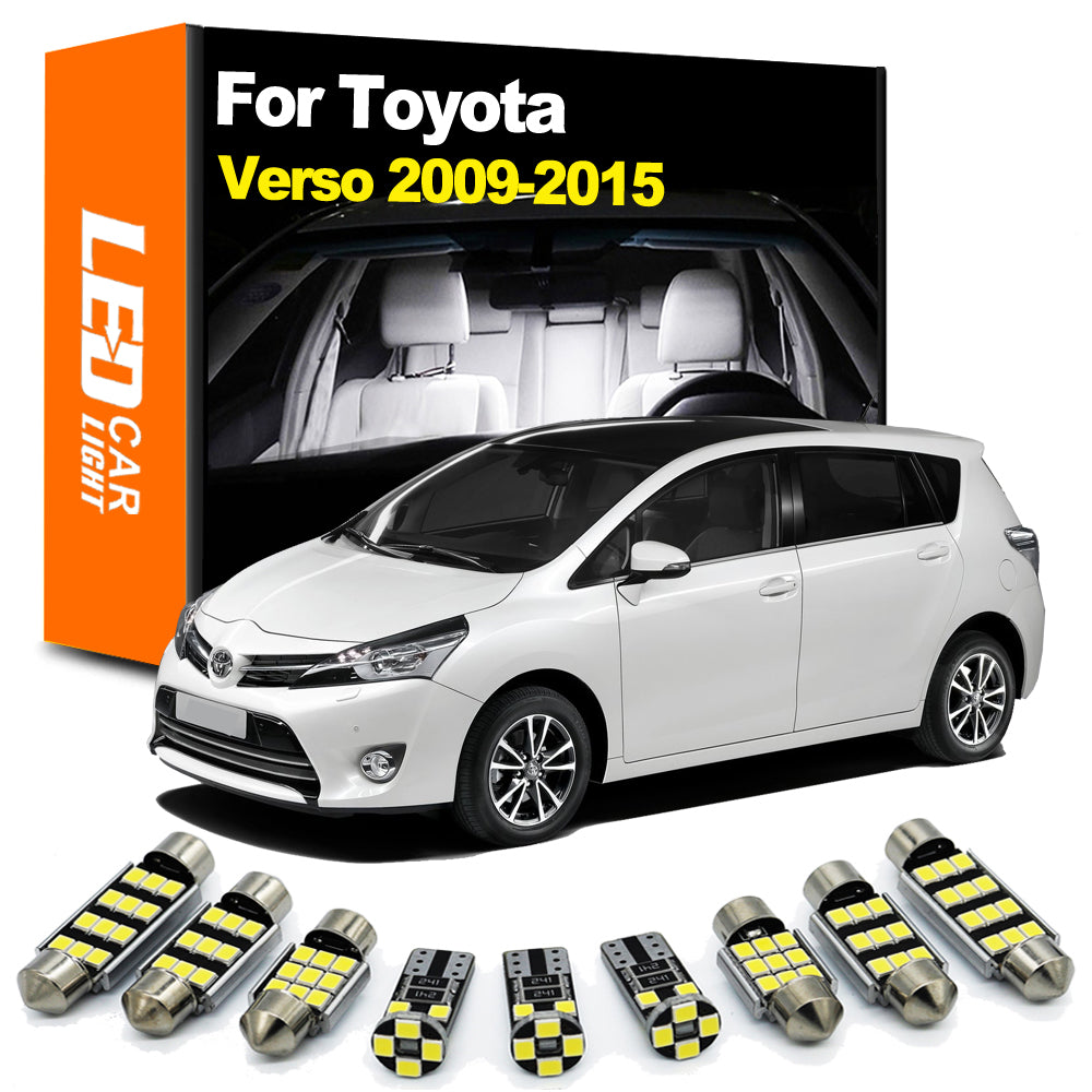 AutoGlowLED 11Pcs Interior LED Light Kit for Toyota Verso 2009-2015 Canbus