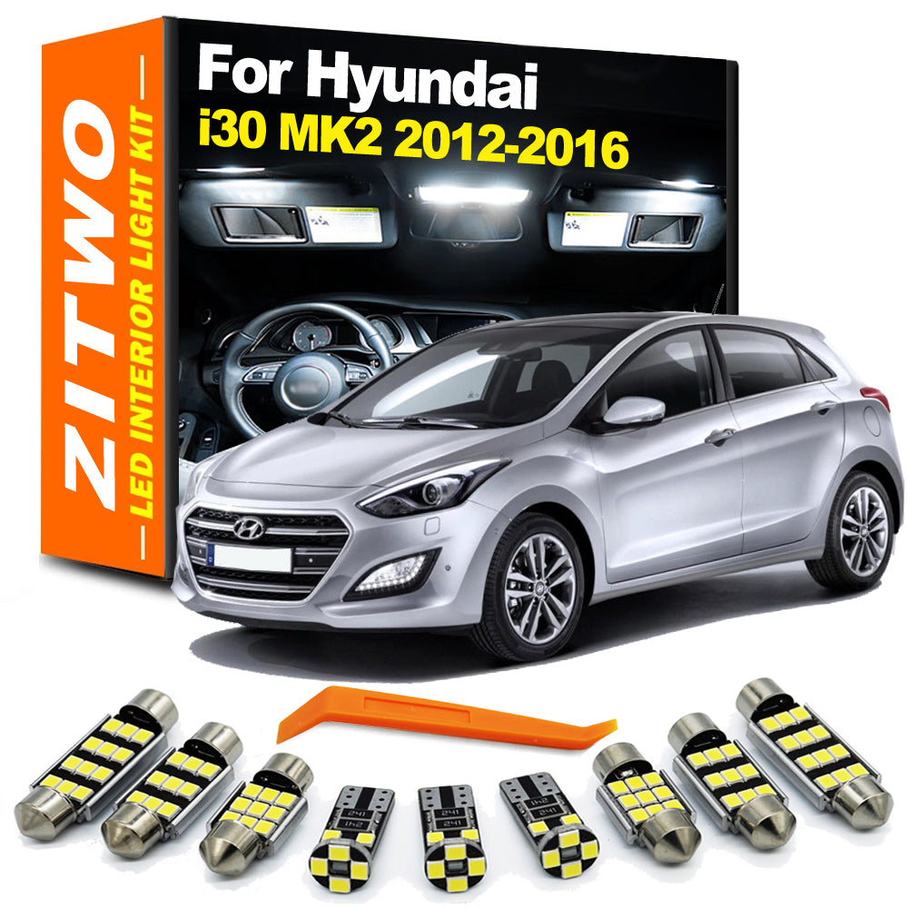 AutoGlowLED 12pc LED Interior Light Kit for Hyundai i30 MK2 2012-2016
