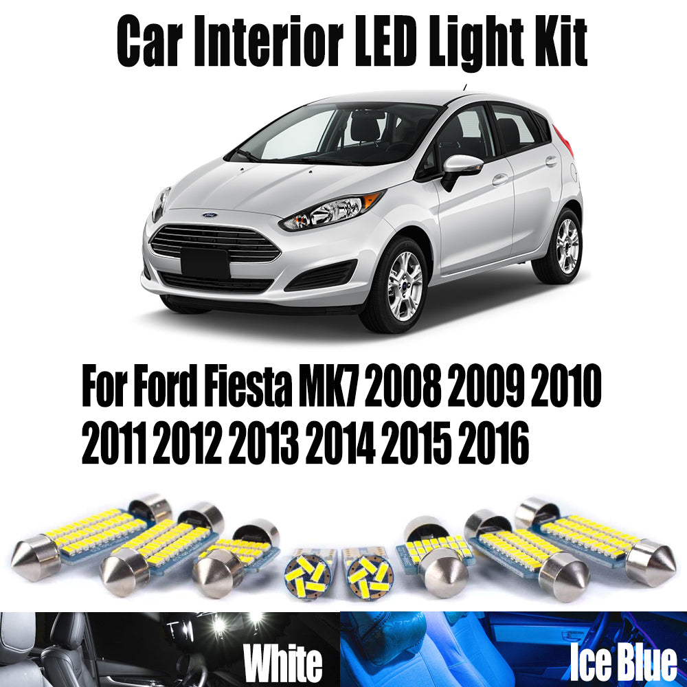 AutoGlowLED 11Pcs Canbus LED Interior Light Kit for Ford Fiesta MK7 2008-2016