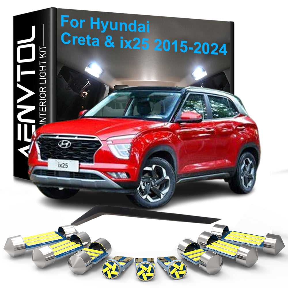 AutoGlowLED 11pc LED Interior Light Kit for Hyundai Creta IX25 2015-2024 Canbus