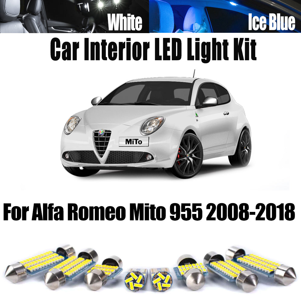 AutoGlowLED 10Pc Canbus LED Interior Light Kit for Alfa Romeo Mito 955 2008-2018