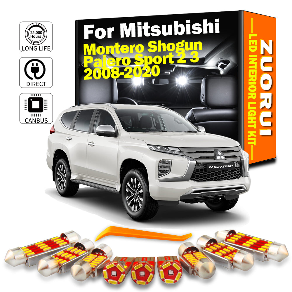 AutoGlowLED Canbus 8Pc LED Interior Light Kit for Mitsubishi Pajero Sport
