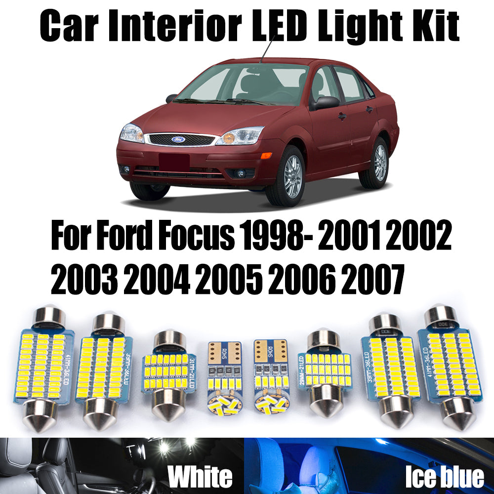 AutoGlowLED 14Pcs Canbus LED Interior Light Kit for Ford Focus 1998-2007