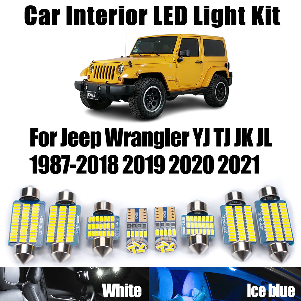 AutoGlowLED Canbus LED Interior Light Kit for Jeep Wrangler YJ TJ JK JL 1987-2021