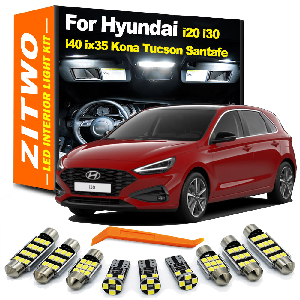 AutoGlowLED LED Interior Light Kit for Hyundai i20, i30, Tucson, Kona, Santa Fe