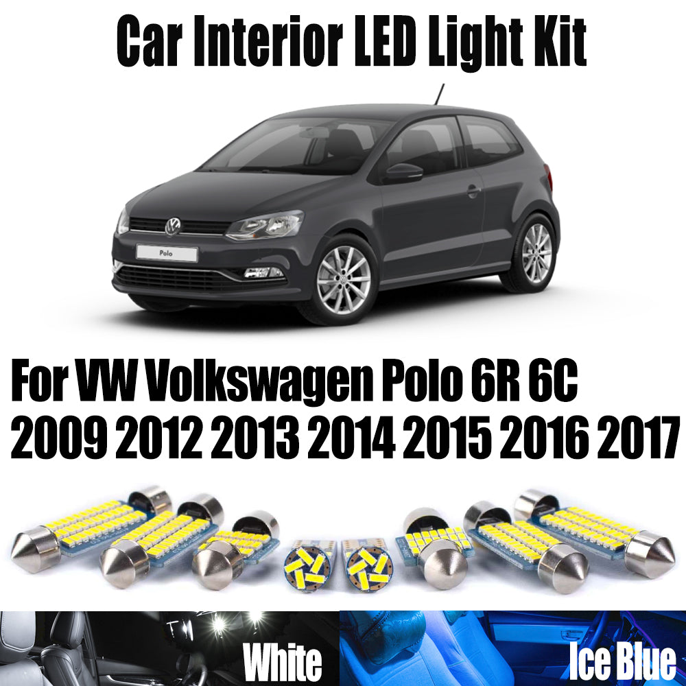 AutoGlowLED Interior LED Light Kit for VW Polo 6R 6C 2009-2017 13Pcs Canbus
