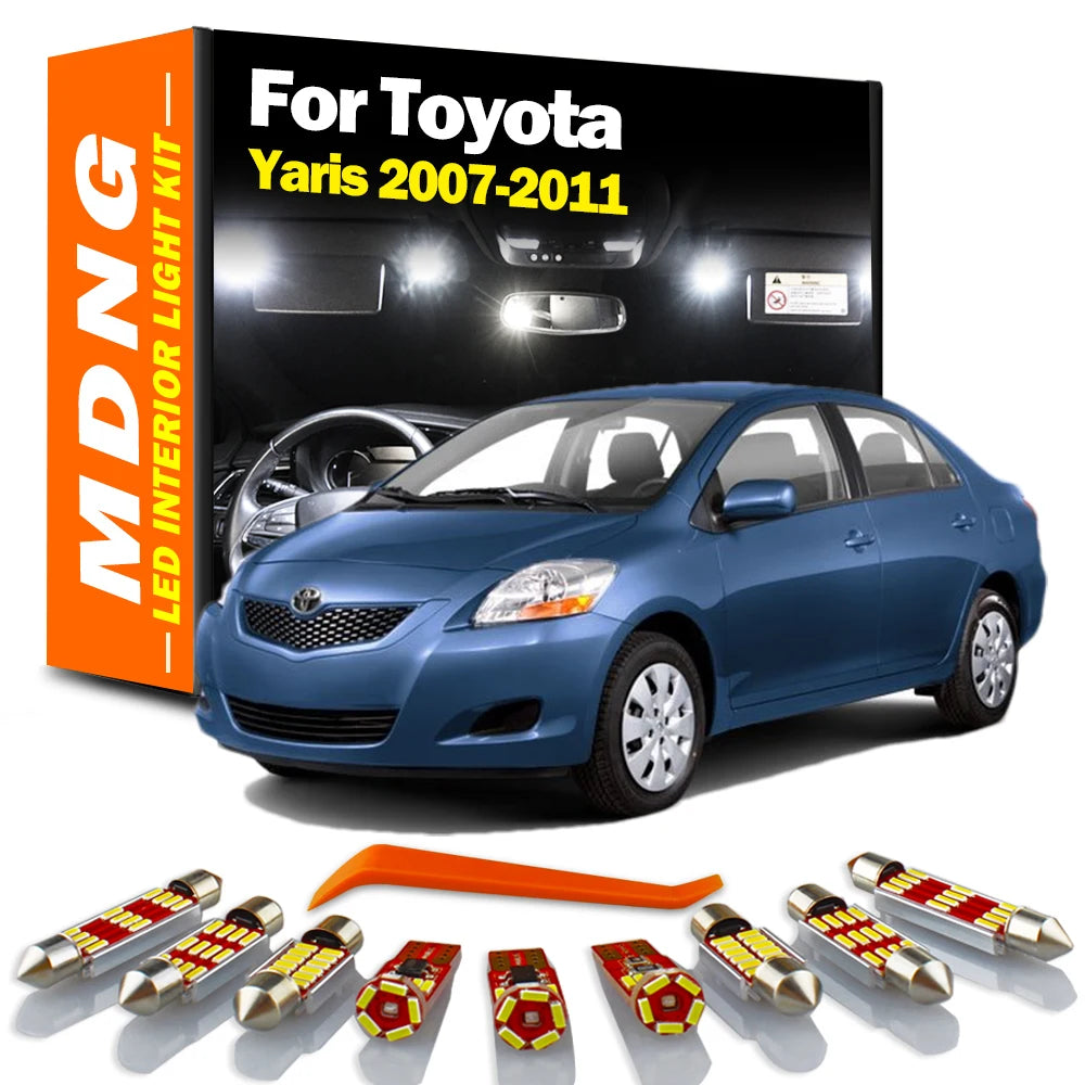 AutoGlowLED 8Pc LED Interior Light Kit for 2007-2011 Toyota Yaris