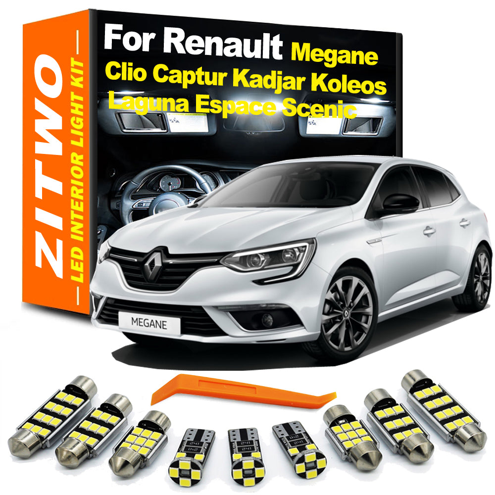 AutoGlowLED Complete LED Interior Light Kit for Renault Megane Clio Captur Kadjar Scenic Fluence Espace Koleos