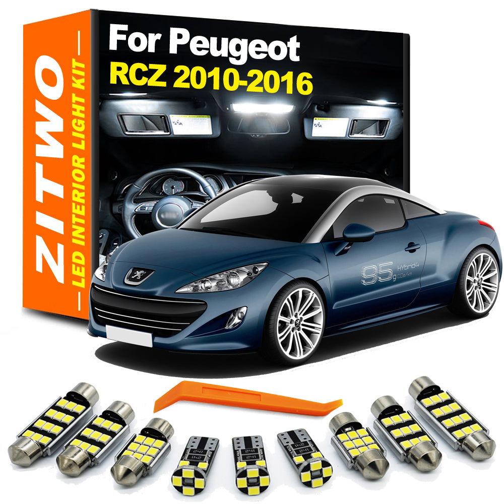 AutoGlowLED 16-Pc LED Interior Light Kit for Peugeot RCZ Coupe 2010-2016