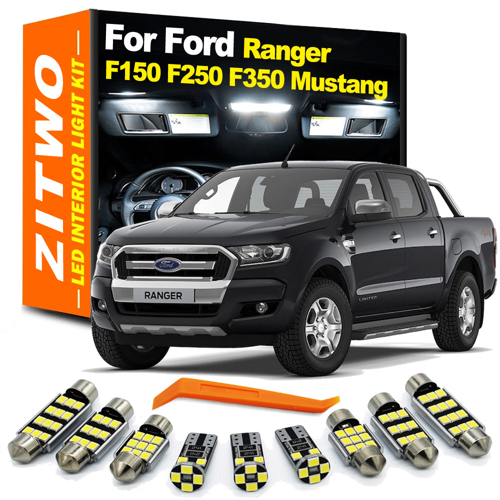 AutoGlowLED LED Interior Dome Reading Light Kit for Ford Ranger Mustang F-150 F-250 F-350 F-450