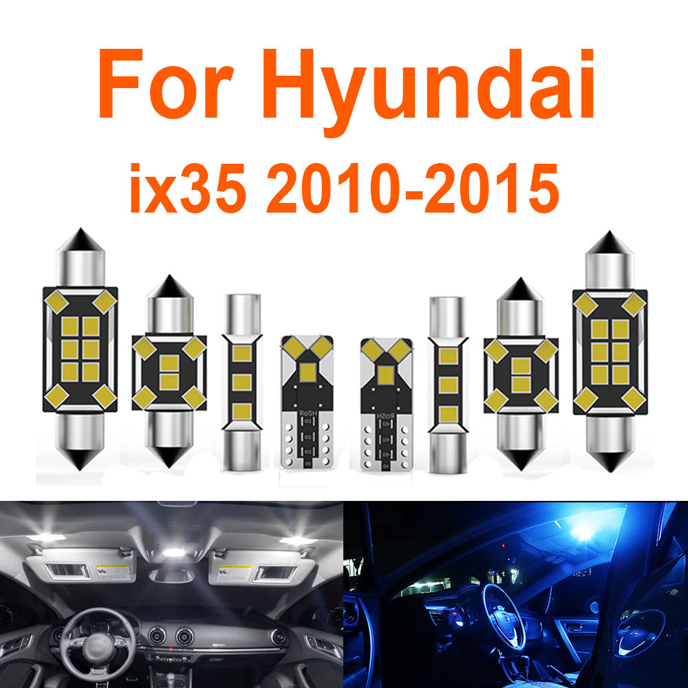 AutoGlowLED 11Pc LED Interior Light Kit for Hyundai Tucson ix35 2010-2015 Canbus