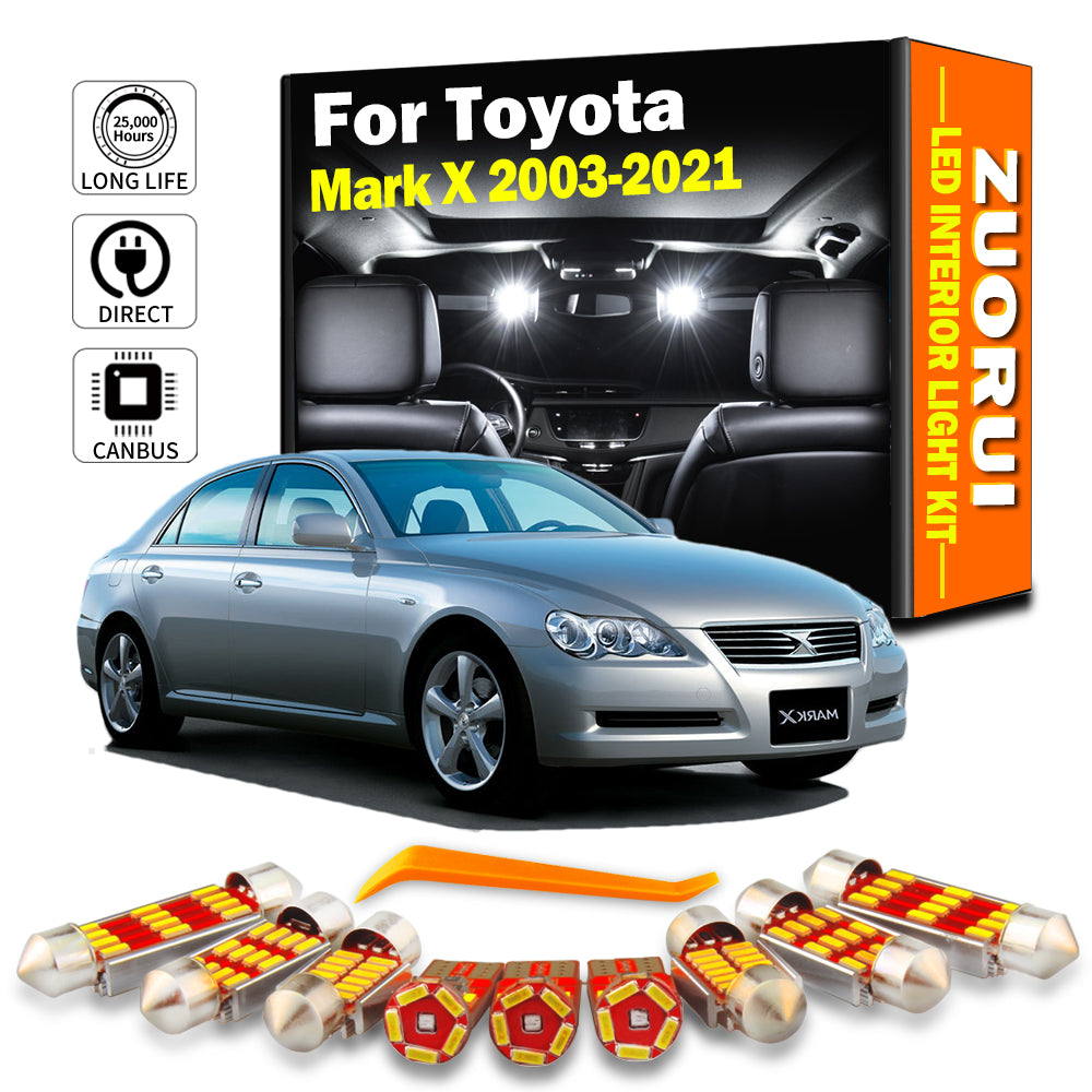AutoGlowLED LED Interior Light Kit for Toyota Mark X 2003-2021