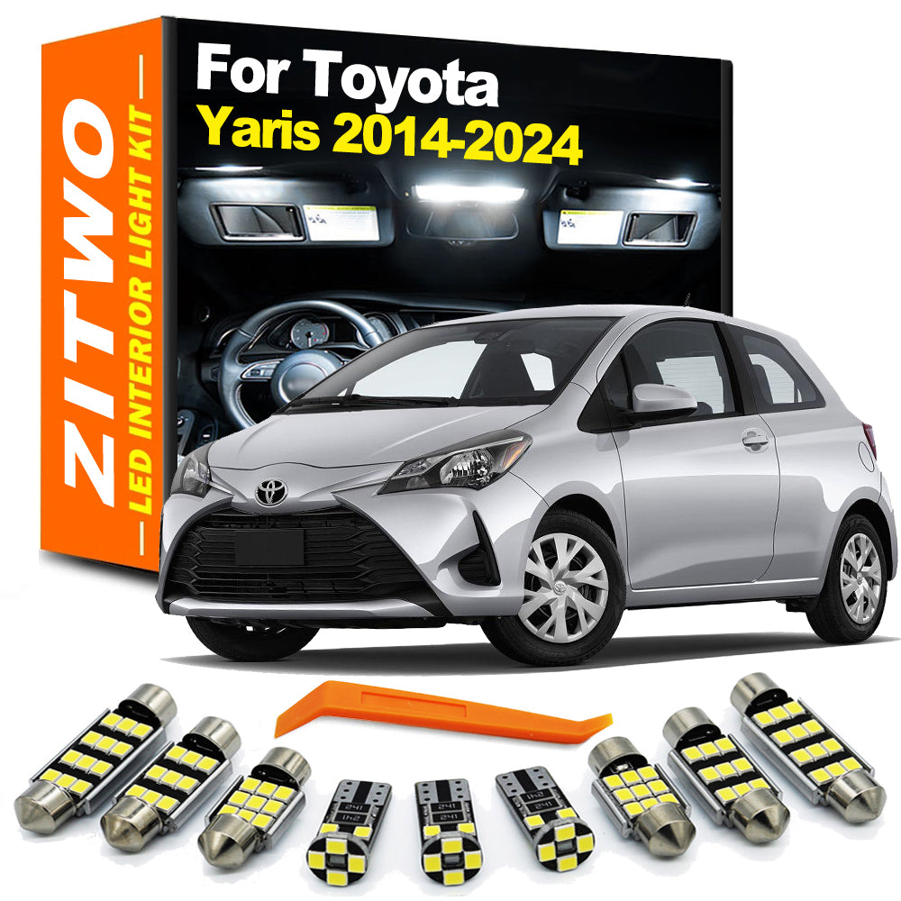 AutoGlowLED LED Interior Light Kit for Toyota Yaris 2014-2024, 8Pcs Trunk & License Plate Bulbs