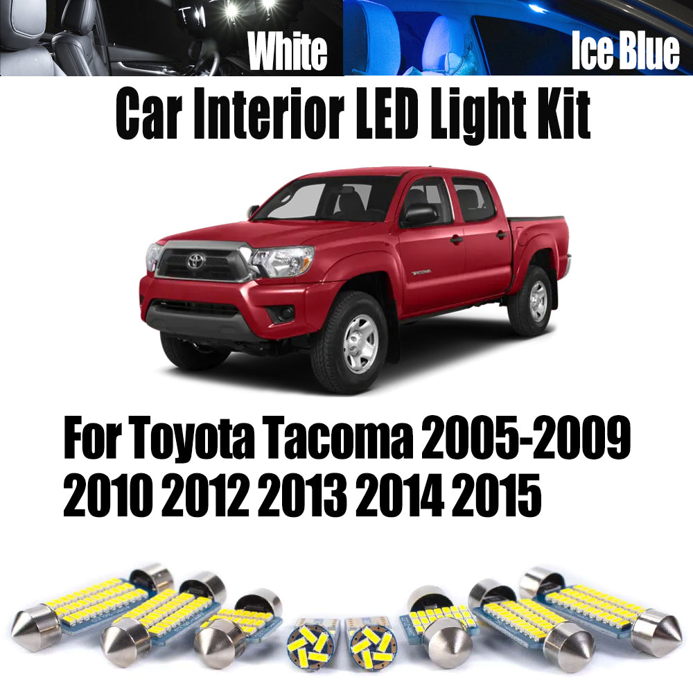 AutoGlowLED 8Pc LED Interior Dome Map License Plate Light Kit for Toyota Tacoma 2005-2015