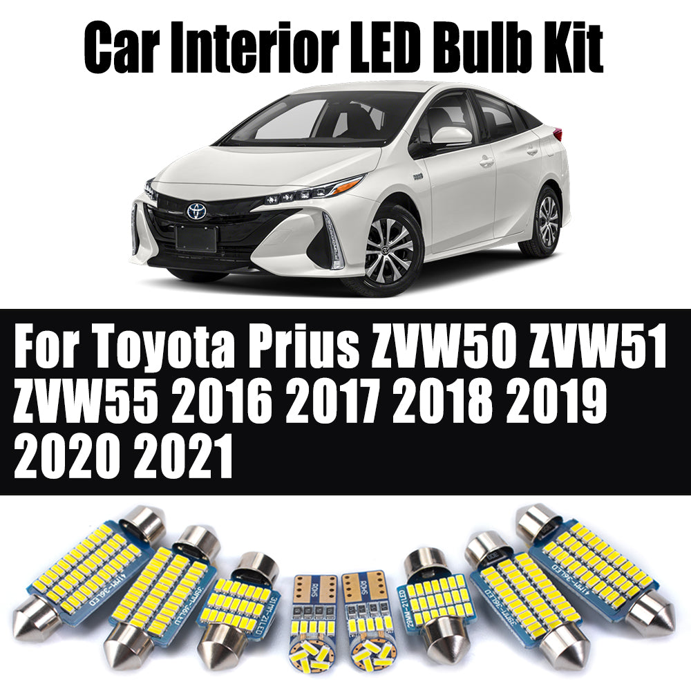 AutoGlowLED 12Pc Canbus LED Interior Light Kit for Toyota Prius 2016-2021