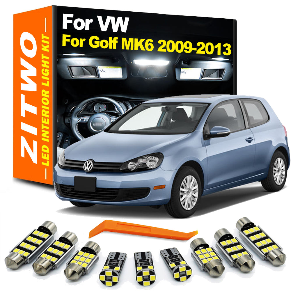 AutoGlowLED 14 Pcs LED Interior Light Kit for VW Golf MK6 GTI 2009-2013