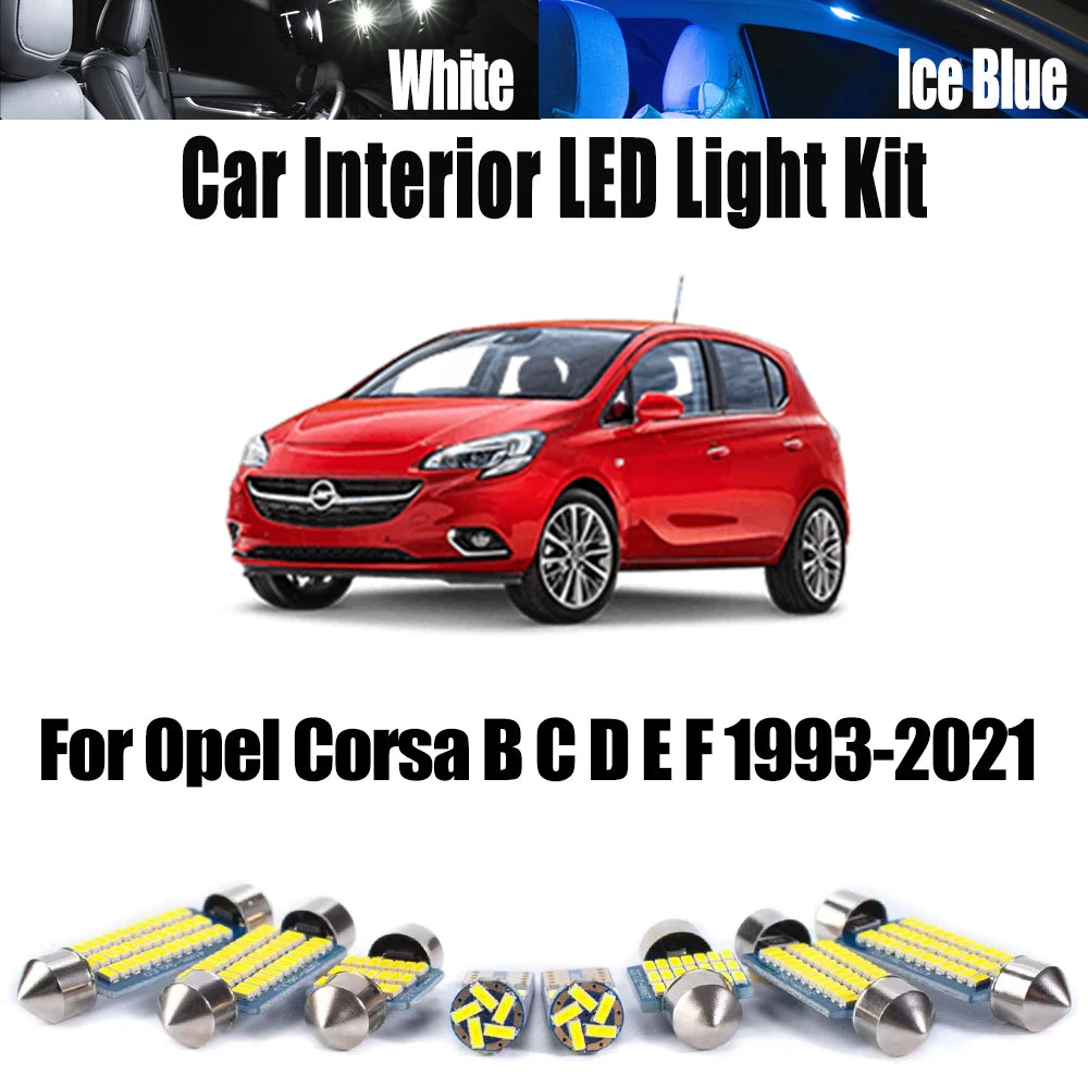 AutoGlowLED Canbus LED Interior Light Kit for Opel Corsa B C D E