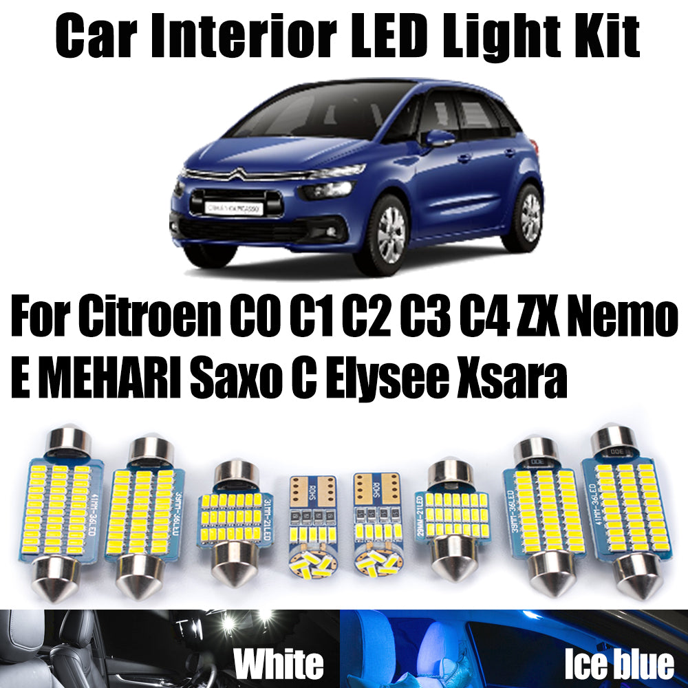 AutoGlowLED Canbus LED Interior Light Kit for Citroen C0 C1 C2 C3 C4 Saxo Xsara