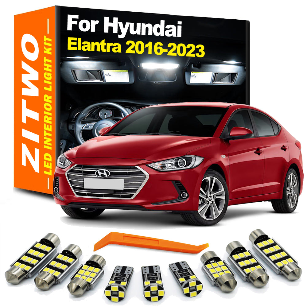 AutoGlowLED 10Pcs LED Interior Light Kit for Hyundai Elantra 2016-2023