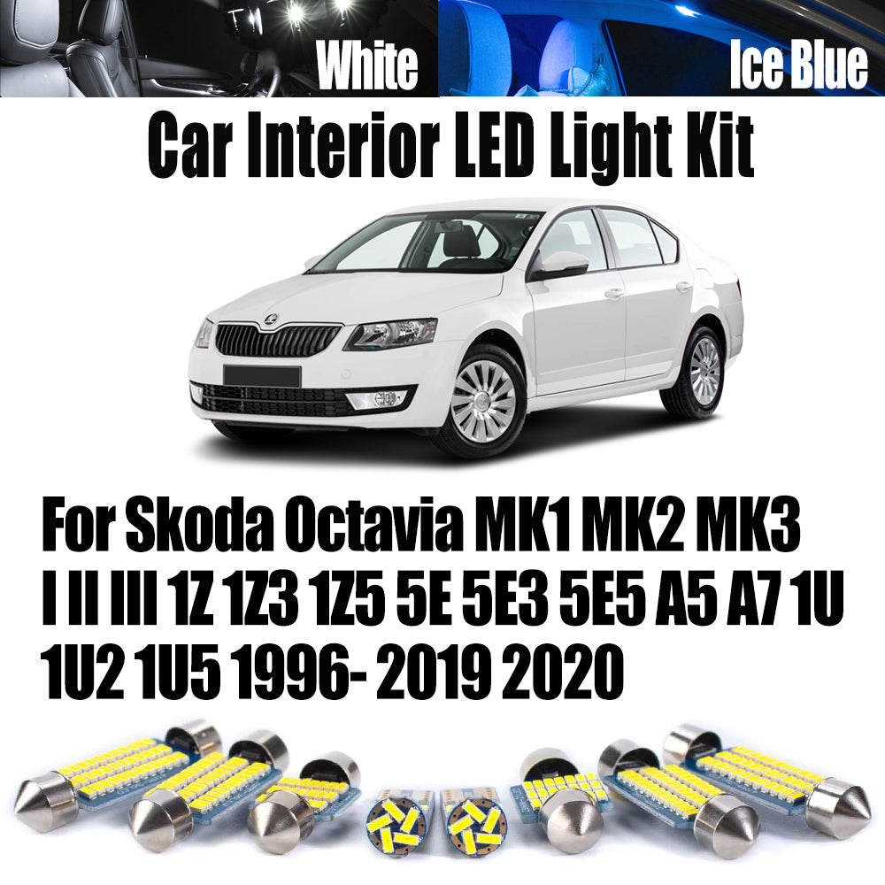 AutoGlowLED LED Interior Light Kit for Skoda Octavia MK1 MK2 MK3
