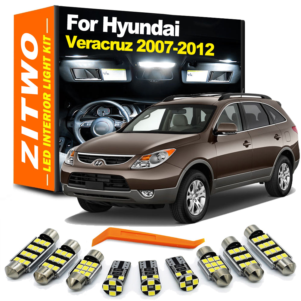 AutoGlowLED 12Pcs Canbus LED Interior Light Kit for Hyundai Veracruz 2007-2012