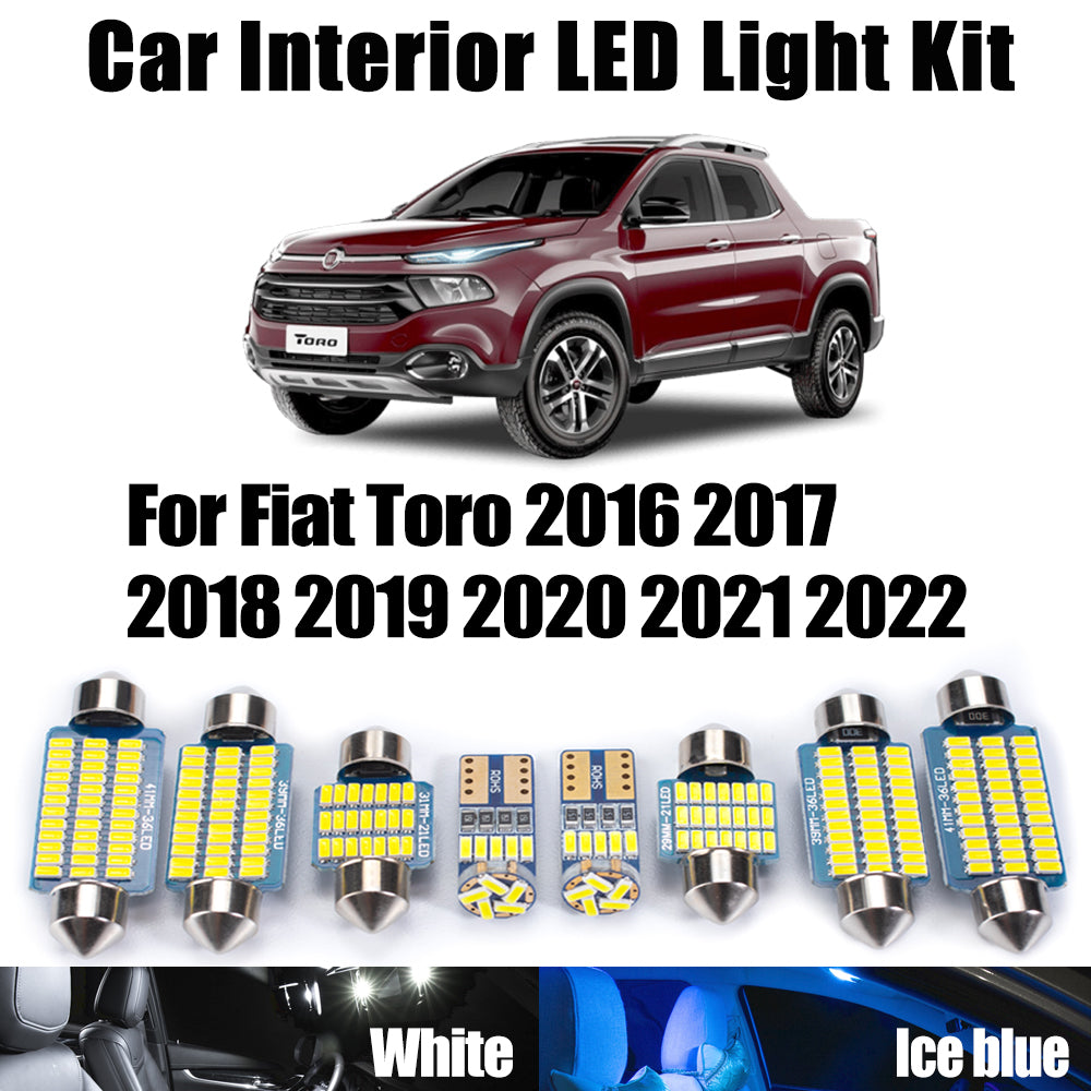 AutoGlowLED LED Interior Light Kit for Fiat Toro 2016-2022 Canbus 12Pcs