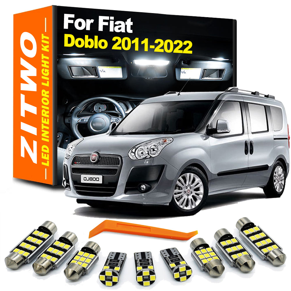 AutoGlowLED 8-Piece LED Interior Light Kit for Fiat Doblo 2011-2022