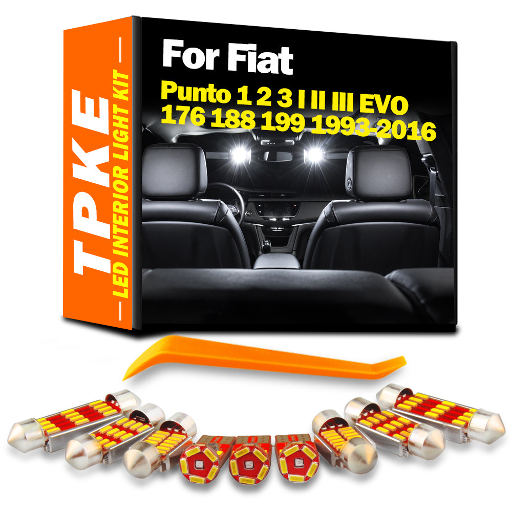 AutoGlowLED LED Interior Light Kit for Fiat Punto Canbus Error Free