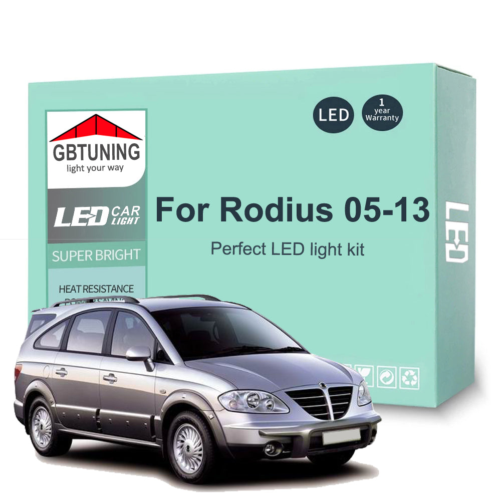 AutoGlowLED 13Pcs Canbus LED Interior Light Kit for Ssangyong Rodius 2005-2013