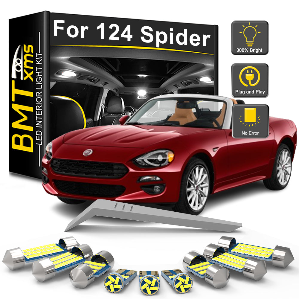 AutoGlowLED 9Pc LED Interior Light Kit for Fiat 124 Spider 2017-2020