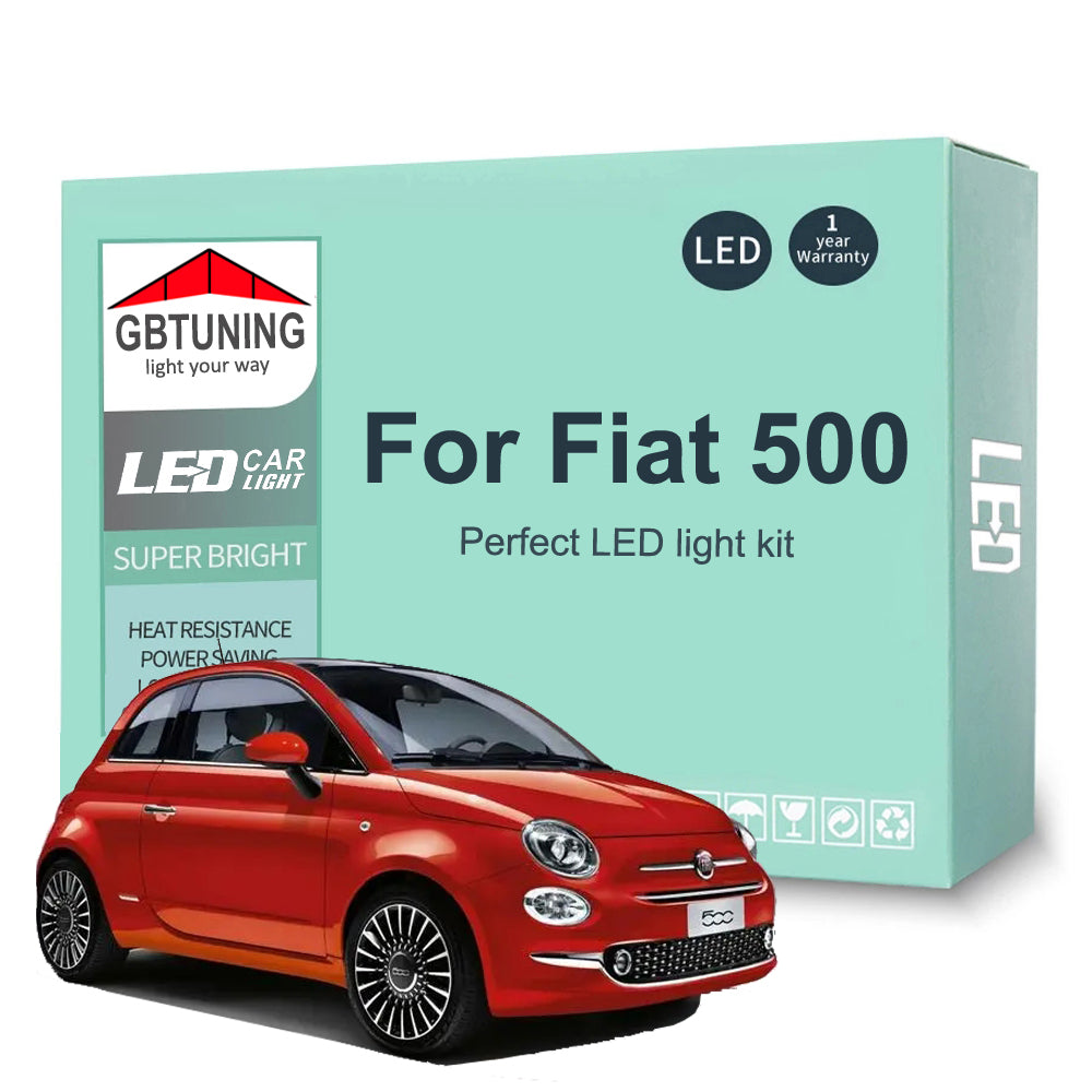 AutoGlowLED Canbus Interior LED Light Kit for Fiat 500 2012-2017 7Pcs
