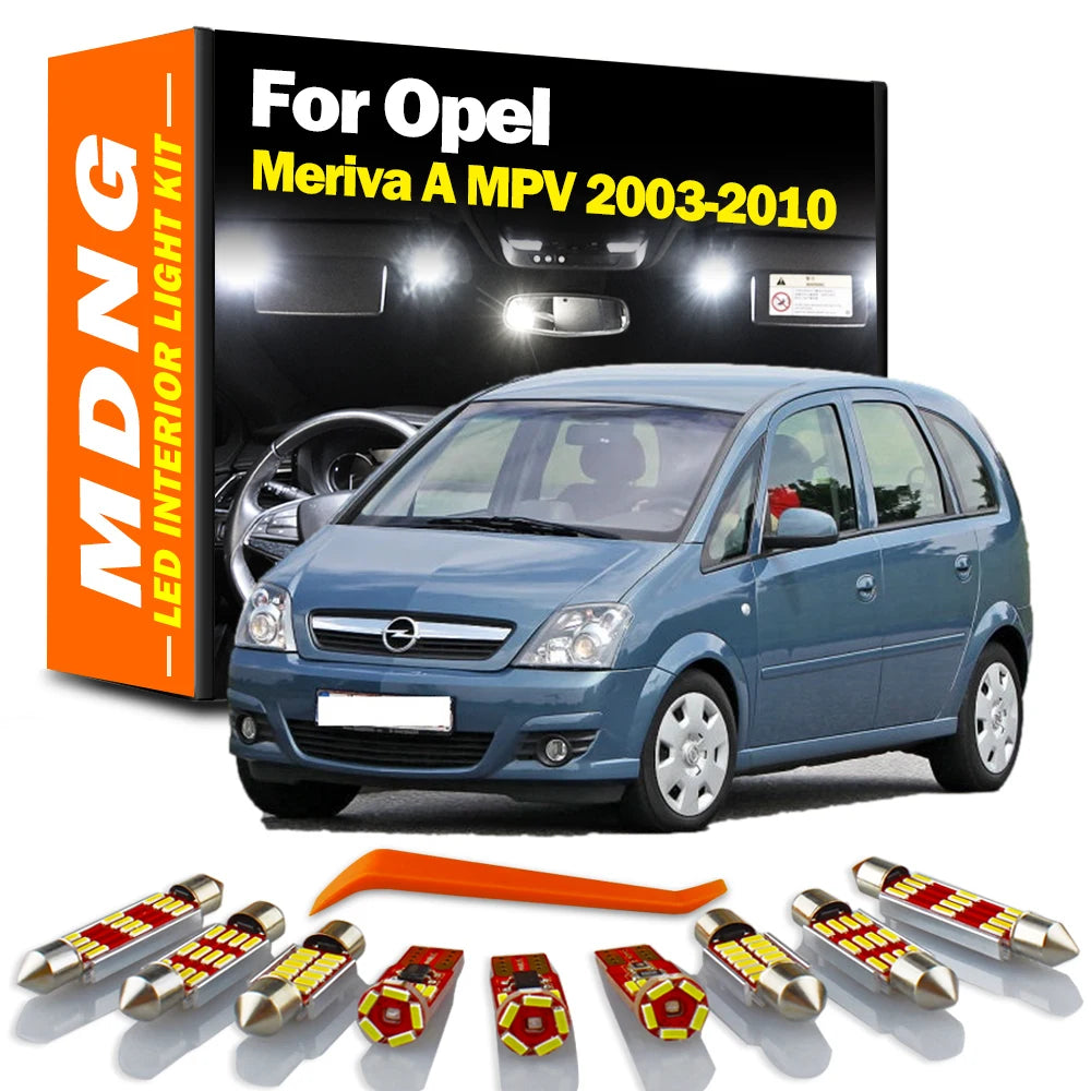AutoGlowLED LED Interior Light Kit for Opel Meriva A MPV 2003-2010 Canbus