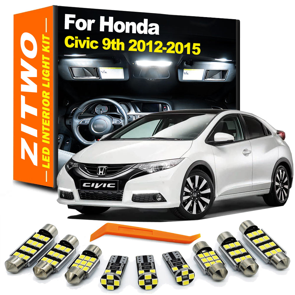 AutoGlowLED 11Pcs LED Interior Light Kit for Honda Civic 2012-2015